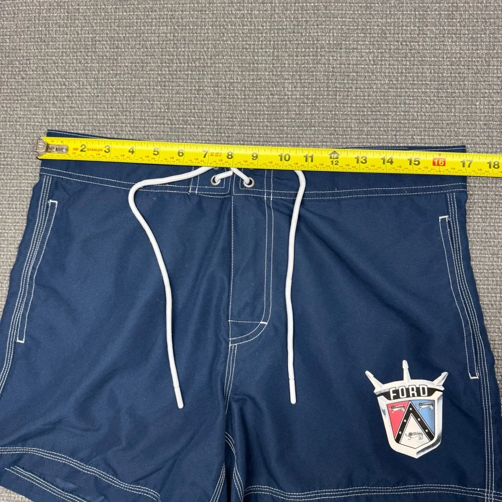 PacSun‎ Ford Motors Board Shorts Mens 32 Navy Blue Swim Trunks Vintage Logo 9170